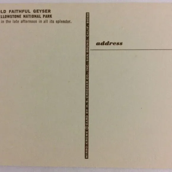 VINTAGE Post Card Old Faithful Geyser Yellowstone - Picture 11 of 12